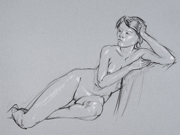 dessin de nu féminin