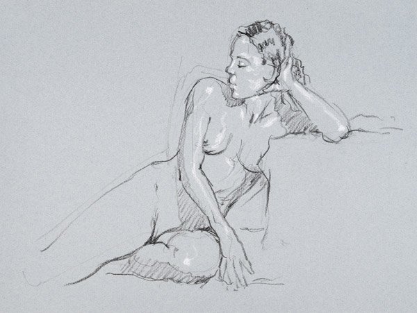 dessin de nu féminin