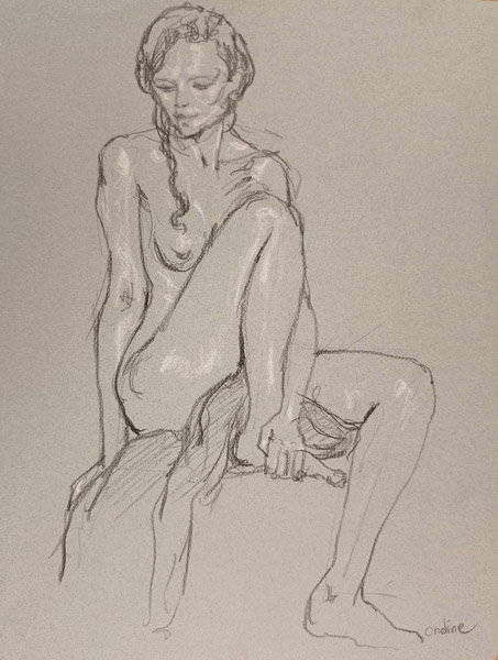 dessin de nu féminin