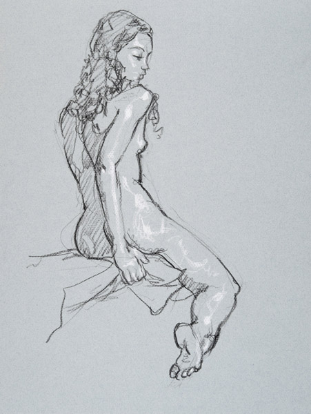 dessin de nu féminin