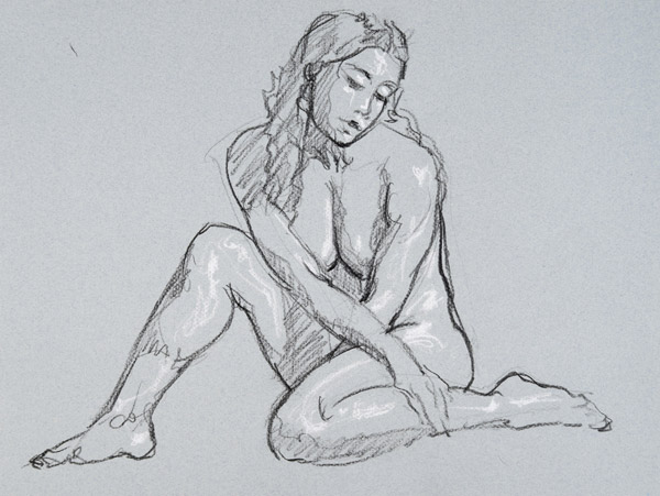dessin de nu féminin