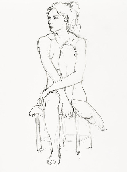 dessin de nu féminin