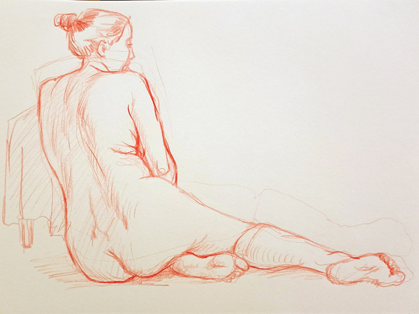 dessin de nu féminin
