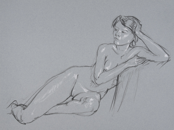 dessin de nu féminin