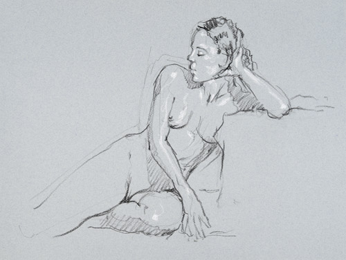 dessin de nu féminin