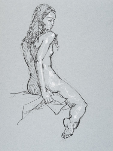 dessin de nu féminin